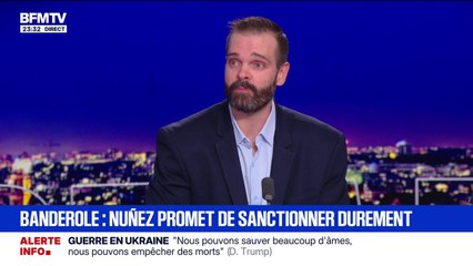 Banderole féministe retournée par des policiers: Benjamin Camboulives (Alternative Police CFDT) estime que "c'est un raccourci pour tous les anti police pour amalgamer la police"