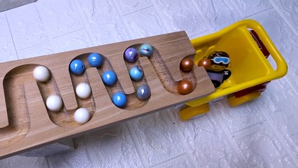 Marble Run ASMR Race ☆ HABA Slope & Dump Truck Excavator Ambulance Forklift Garbage Truck Tractors