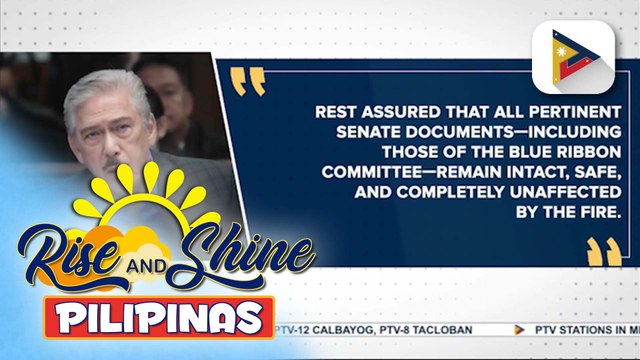 Senate Pres. Tito Sotto, tiniyak na walang nadamay na mga dokumento ng Blue Ribbon Committee sa nangyaring sunog