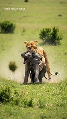 Mother Elephant’s Power 💪 Incredible Rescue from Lioness Attack 🐘🦁 #elephant #wildlife #animalrescue