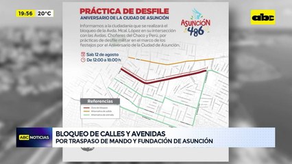 Video: bloqueo de calles y avenidas por traspaso de mando y fundación de Asunción