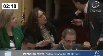 Senador Derlis Maidana interrumpe a su colega uruguaya en el Parlasur
