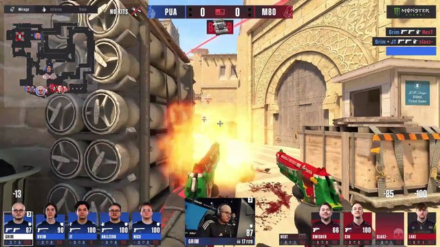 Counter-Strike #91: Grim - 4 Dual Elite HS kills on the bombsite A defense