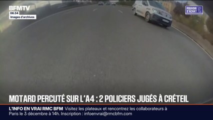 Motard percuté sur l'A4: les deux policiers jugés pour des faits de violence aggravée ce lundi