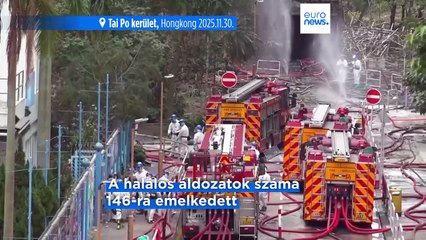 Ezrek rótták le kegyeletüket a hongkongi tűzvész áldozatainak emléke előtt