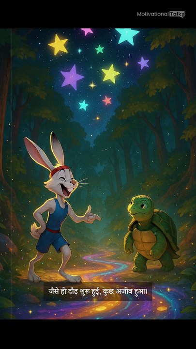 कछुआ और खरगोश की जादुई दौड़ 🐢✨