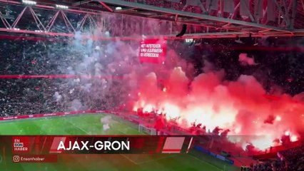 Ajax-Groningen maçı taraftarın sahaya meşale ve havai fişek atması nedeniyle tatil edildi