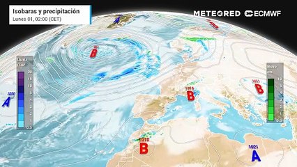 Predicción de la presión en superficie y precipitaciones para los próximos días