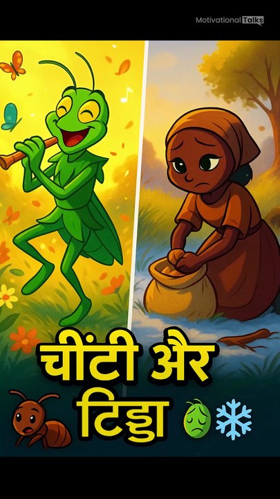 चींटी और टिड्डा की नैतिक कहानी 🐜🎵