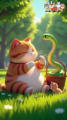 Chubby Cat Charms a Snake! 🐍🎶