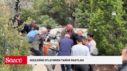 Keçilerini otlatırken tarihe rastladı: Roma dönemi mezar steli bulundu