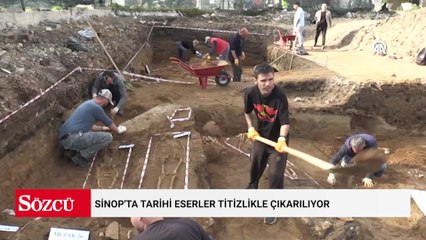 Her yerinden tarih fışkıran Sinop'ta tarihi eserler titizlikle çıkarılıyor