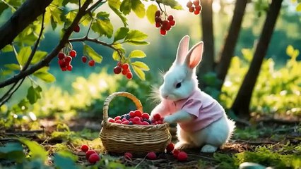 cartoon Rabbits-grow-carrots-A-day-of-gardening