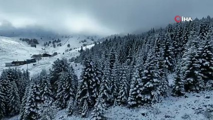 Uludağ’da kar kalınlığı 10 santimetreye yaklaştı