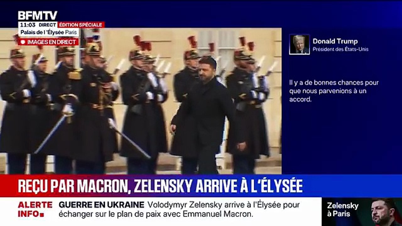 Guerre en Ukraine : Le président ukrainien Volodymyr Zelensky a été accueilli par Emmanuel Macron à l’Elysée pour faire le point sur les négociations en cours - VIDEO