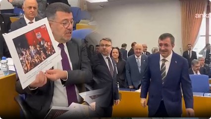 Cevdet Yılmaz'a İmamoğlu fotoğrafıyla karşılama