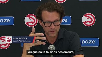 Hawks - Quin Snyder : "Une victoire sur la persévérance"