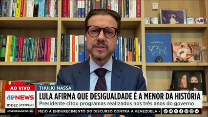 Lula afirma que desigualdade no Brasil é a menor da história
