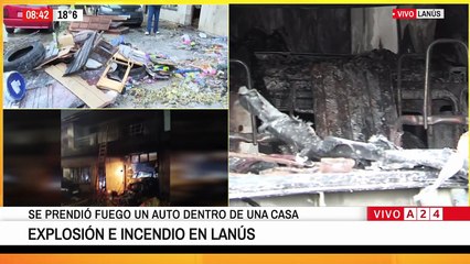 Explosión e incendio en Lanús: un auto estalló dentro de una vivienda
