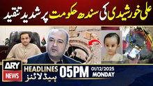 Ali Khursheedi criticizes Sindh govt  | ARY News 5 PM Headlines | 1st Dec 2025