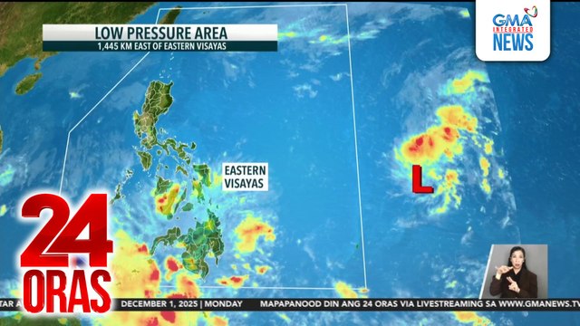 LPA, posibleng pumasok sa loob ng PAR sa Miyerkules; tatawaging Bagyong Wilma kung lalakas | 24 Oras