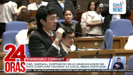 Cong. Barzaga, suspendido ng 60 araw kasunod ng ethics complaint kaugnay sa social media posts niya | 24 Oras