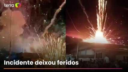Público é atingido por fogos de artifício na abertura da programação de Natal em cidade do RS