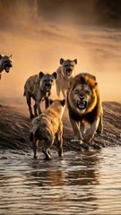 Lion vs hyenasroar of dominance #animals #wildanimals