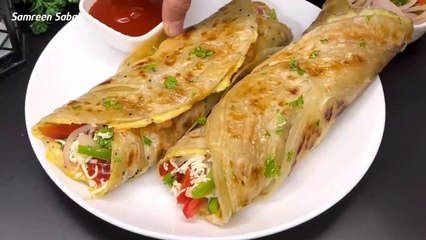 Crispy Egg Paratha Roll Recipe｜Healthy Breakfast｜Street Style Anda Paratha Roll