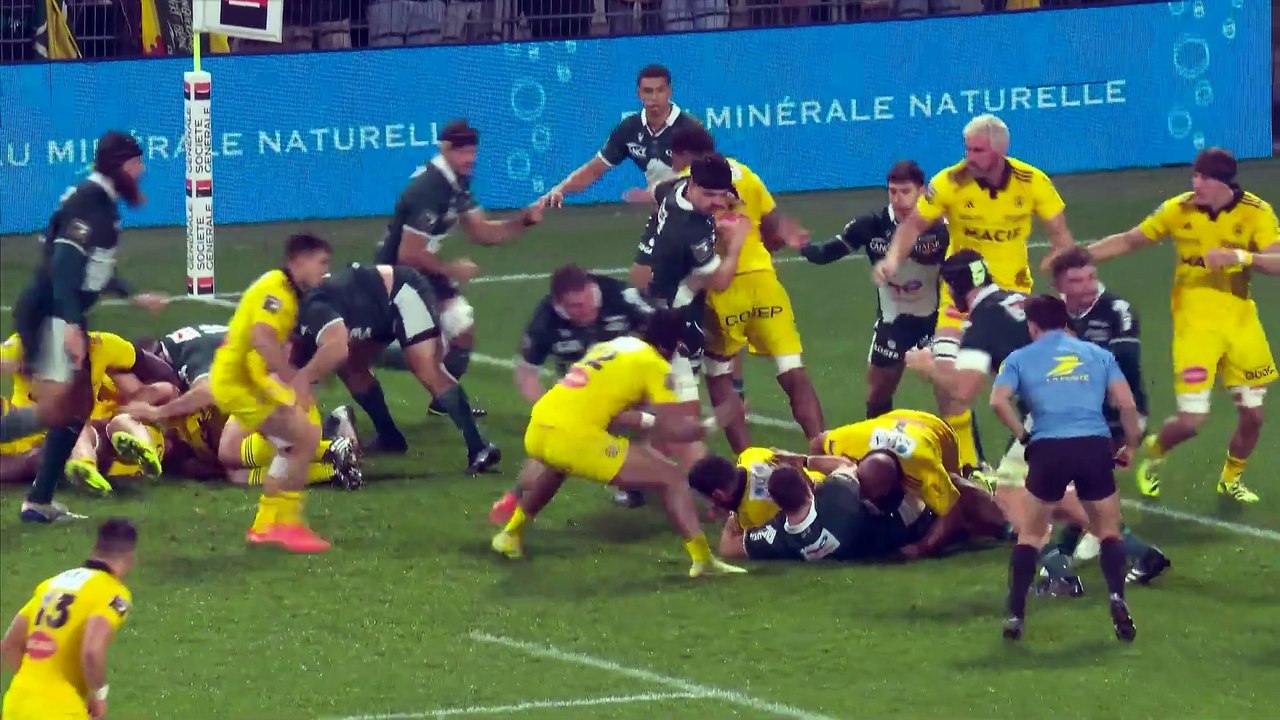 TOP 14 - Essai de Aleksandre KUNTELIA (SR) - Section Paloise - Stade Rochelais
