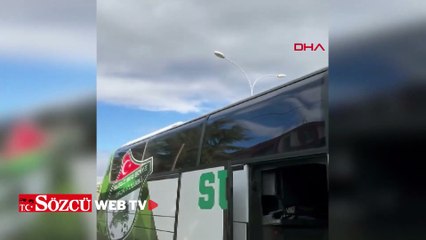 Susuz Belediyespor takım otobüsüne taşlı saldırı