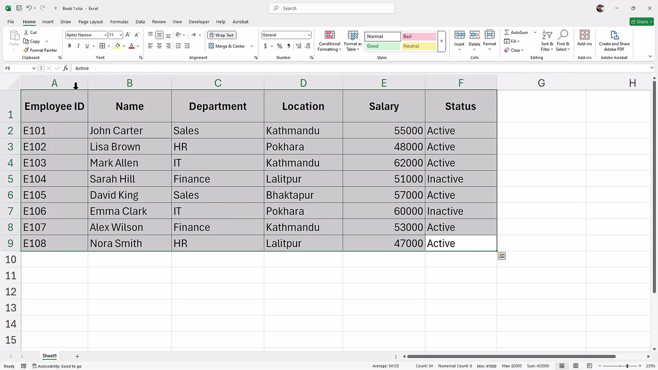 Microsoft Excel 66 Using Data Filter