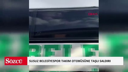 Susuz Belediyespor takım otobüsüne taşlı saldırı