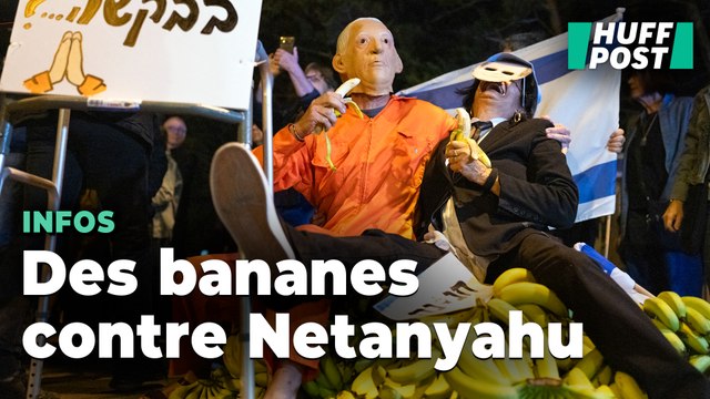 Ces Israéliens manifestent à Tel Aviv contre Benjamin Netanyahu avec des bananes