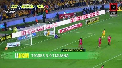 Tigres golea a Tijuana en el Volcán y se mete a semifinales de la Liga MX