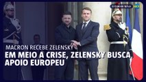 Zelensky se reúne com Macron em Paris para abordar negociações sobre Ucrânia