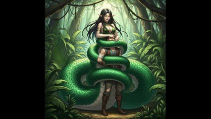 Monster Girl Encyclopedia: Silencing Techniques of Lamia [handgag] [tail gag] [hypnosis]