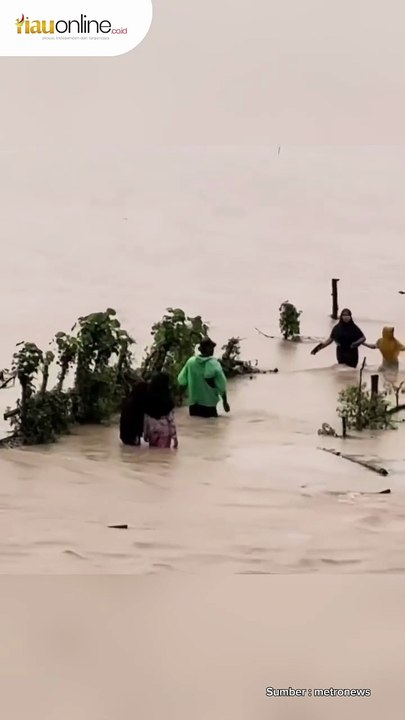 Momen Penyelamatan Seorang Bocah yang Terseret Arus