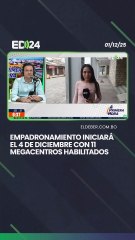 Empadronamiento iniciará el 4 de diciembre con 11 megacentros habilitados