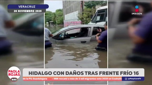 Frente Frío 16 provoca deslaves e inundaciones en Hidalgo y Veracruz