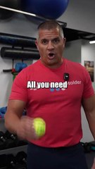 Don’t waste money on expensive shoes or massages. All you need is a tennis ball and 30 seconds