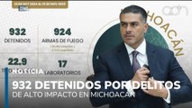 Harfuch anuncia que van 932 detenidos por delitos de alto impacto en Michoacán