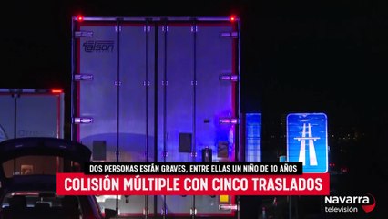 Cinco trasladados por una colisión múltiple en Esquíroz