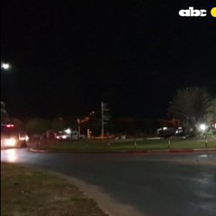 Carros hidrantes pasando por Coronel Oviedo, rumbo a Ciudad del Este