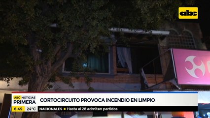 Cortocircuito provoca incendio en Limpio