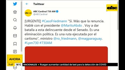 Rodolfo Friedmann renunció al Ministerio de Agricultura