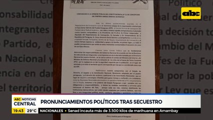 Pronunciamientos políticos tras secuestro