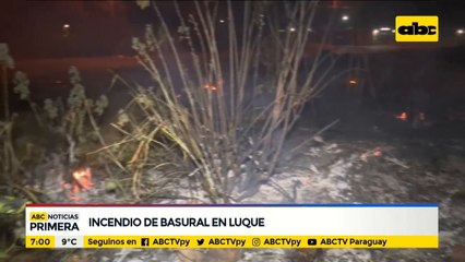Incendio en basural de Luque