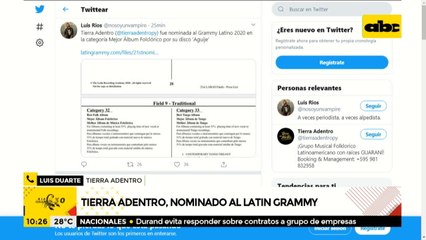 Tierra Adentro, nominado al Grammy Latino