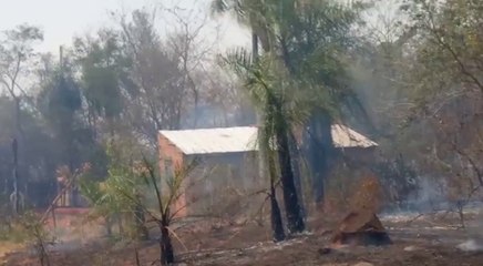 Incendio de pastizales en Areguá